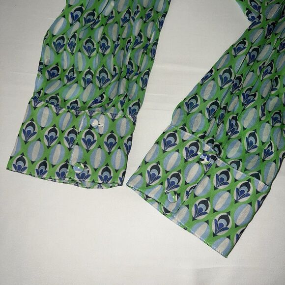 Favorite Daughter The Friday Shirt Retro Mosaic Print Button Front Blouse XL - Picture 5 of 8